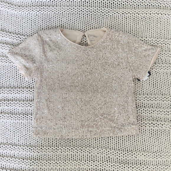 art class Other - NWT Glittery Beige Kids Sequin Tee Girl's Medium (8)